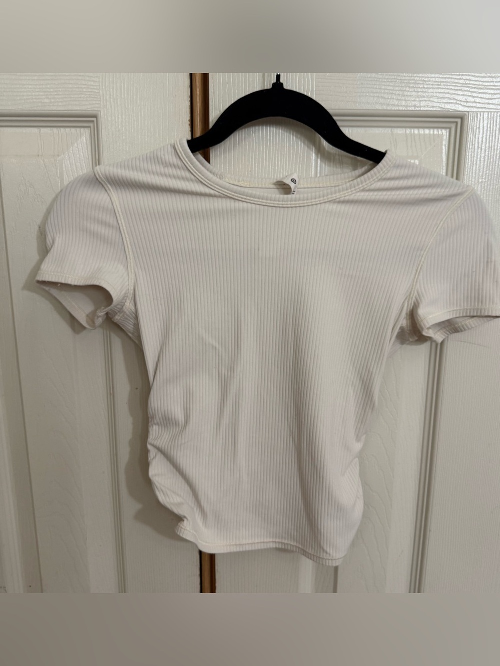 Lululemon All It Takes Back-Twist Ribbed Shirt Size 2 Cream